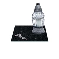 SZKLANA PODSTAWKA POD ZNICZE Z DEDYKACJĄ 30x30cm róża marmur 568f