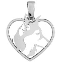 SREBRNY WISIOREK PIESEK W SERCU SREBRO PRÓBY 925