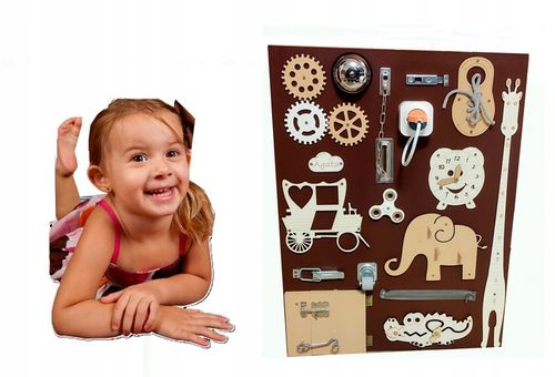 Tablica Manipulacyjna Sensoryczna edukacyjna xxl eko tablica w stylu boho na Arena.pl