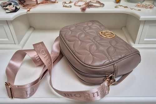 BEŻOWA TOREBKA LISTONOSZKA MONNARI MOCHA MOUSSE PASEK LOGO na Arena.pl