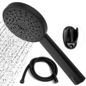 Słuchawka prysznicowa z wężem okrągła czarna - Yoka