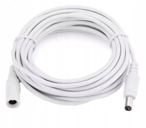 BIAŁY PRZEDŁUŻACZ 5m ZASILANIA KABEL ZASILAJĄCY DO KAMER DC 5,5mm na Arena.pl