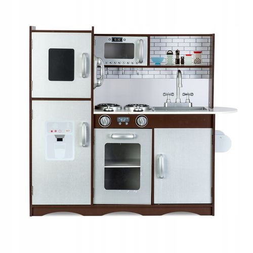 KUCHNIA DREWNIANA DLA DZIECI RETRO KUCHENKA DUŻA ŚWIATŁO LED + TABLICA na Arena.pl