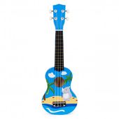 UKULELE DZIECIĘCE ECOTOYS DREWNIANE 4 STRUNY 3+ KOLOROWE