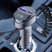 Ładowarka samochodowa 3 w 1 Szybka ładowarka USB 3.1A z wyświetlaczem