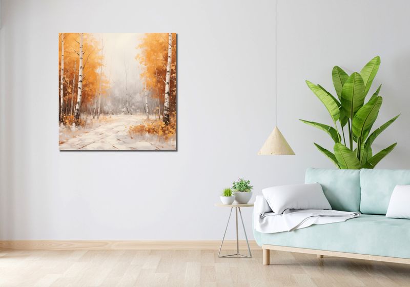 Obraz 90x90cm Jesienne Brzozy zdjęcie 2