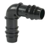 Kolano 90° POM 16 mm karbowane 4bar czarny