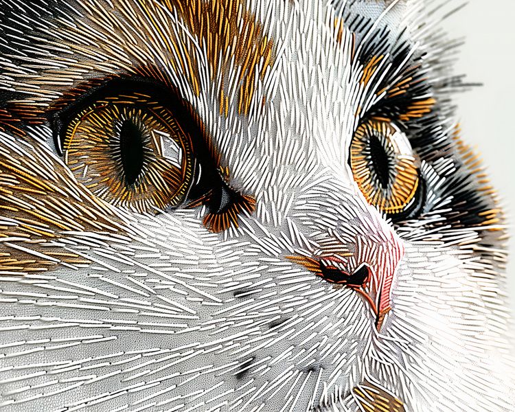 Plakat 50x40cm Nitkowany Kot zdjęcie 1