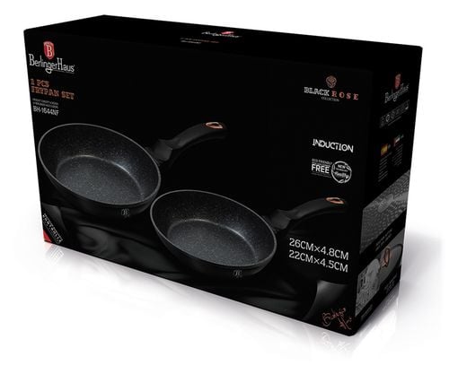 zestaw 2 patelni granitowych 22/26cm berlinger haus black rose bh-1644nf na Arena.pl