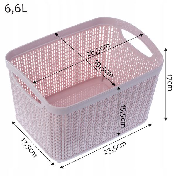 KOSZYK PLASTIKOWY PUDEŁKO POJEMNIK 6,6L KOLORY zdjęcie 5