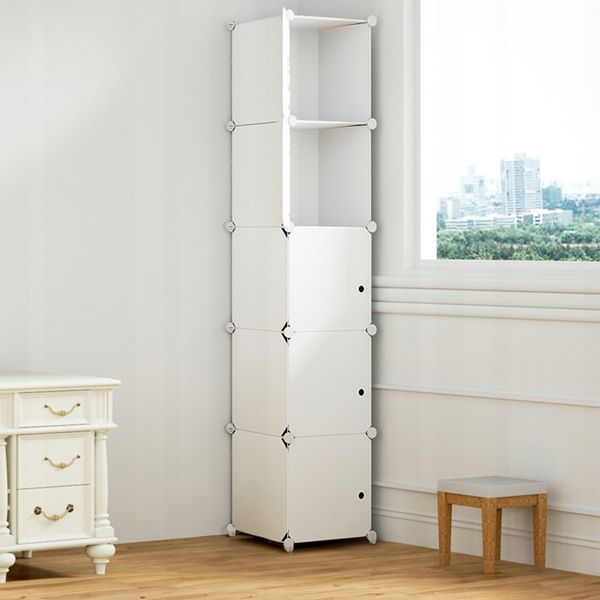 GARDEROBA UBRANIOWA SZAFA MODUŁOWA 5 PÓŁEK REGAŁ SZAFKA SŁUPEK BIAŁA zdjęcie 11