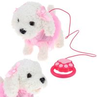 Interaktywny Piesek Chodzi na Smyczy Maskotka Pudel Szczeka Rusza Ogonem