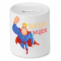 Skarbonka Dla Wujka Super Wujek Super Uncle Z Nadrukiem Ze Zdjęciem