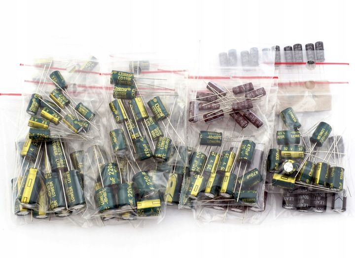 Zestaw kondensatorów elektrolitycznych Low ESR 120 szt. zdjęcie 1