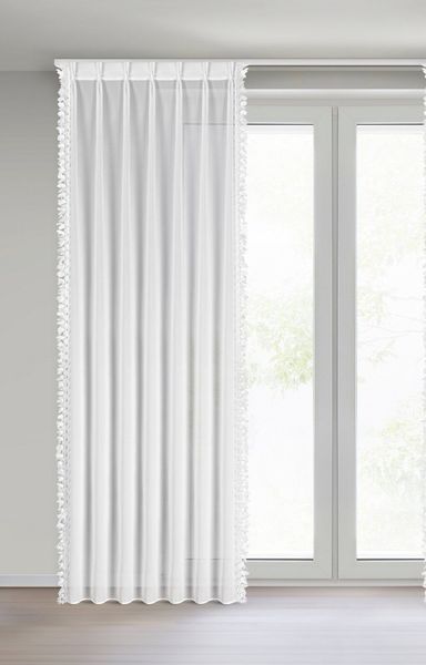 Firana Loreta 80x270 biała aplikacja flex troczek zdjęcie 3
