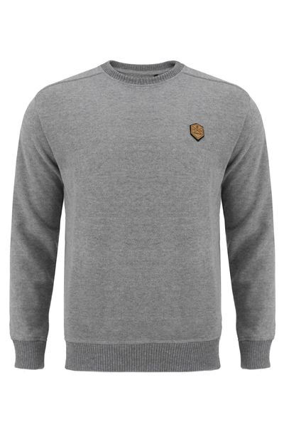 Sweter ze skórką Arsen szary Rozmiar - L zdjęcie 1