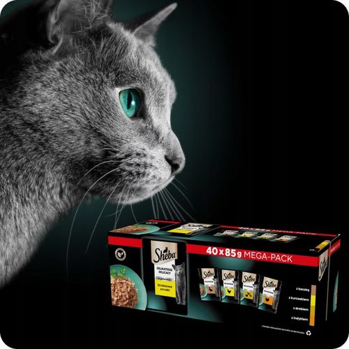 MOKRA KARMA DLA KOTA SHEBA DELICACY DROBIOWE SMAKI W GALARETCE 40x85G na Arena.pl