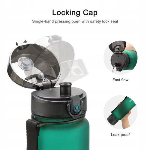 BIDON NA WODĘ SPORTOWY NA SIŁOWNIĘ 650ML TRITANOWA BUTELKA Z MIARKĄ BEZ BPA na Arena.pl