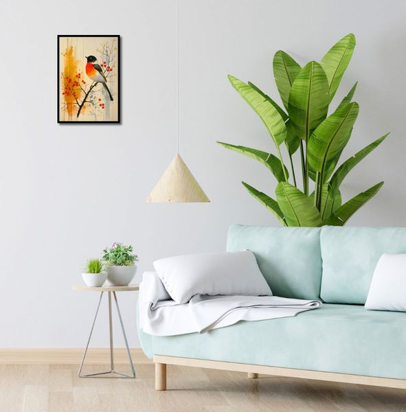 Plakat 29,7x42cm Jesienny Rudzik zdjęcie 4