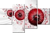 140CM 70 OBRAZ CZERWONE DMUCHAWCE 5 ŚCIENNY