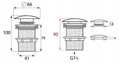 Korek umywalkowy automatyczny bez przelewu klik klak czarny YOKA HOME na Arena.pl