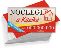 Wizytówki firmowe reklamowe 100szt różne wzory NOCLEGI TWOJA NAZWA