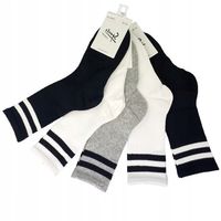 5x MŁODZIEŻOWE SPORTOWE WYSOKIE SKARPETY OLDSCHOOL W PASKI STYLOWE WZORY