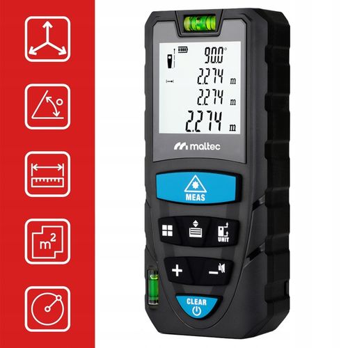 DALMIERZ LASEROWY 50M KĄTOMIERZ POZIOMICA CYFROWY MIERNIK ODLEGŁOŚCI na Arena.pl