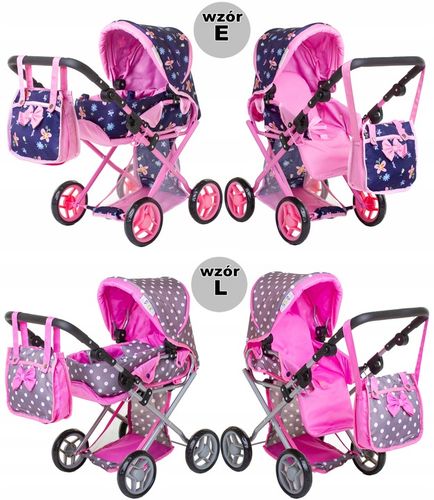 Wózek dla lalek 3w1 GONDOLA + SPACERÓWKA pościel torba przewijak dla lali na Arena.pl