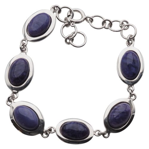 Bransoletka z owalnym czaroitem w srebrze rodowanym. na Arena.pl