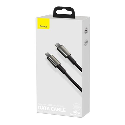 kabel usb-c do usb-c baseus tungsten gold, 100w, 1m (czarny) na Arena.pl