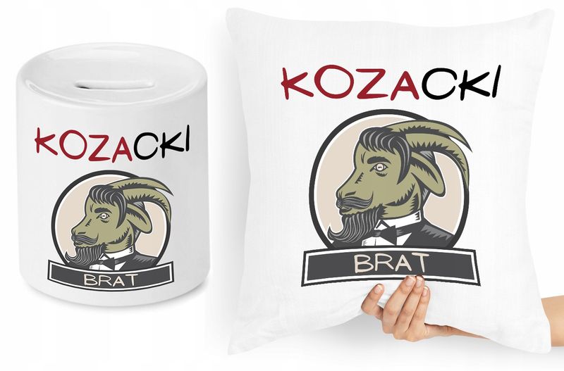 Dla Brata Zestaw Poduszka + Skarbonka Prezent Z Nadrukiem Ze Zdjęciem zdjęcie 1