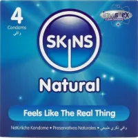 skins natural premium - prezerwatywy ultracienkie waniliowe 4 szt.