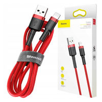 Kabel Lightning USB Baseus Cafule 2.4A 1m (czerwony)