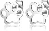 KOLCZYKI SREBRNE STAL CHIRURGICZNA ŁAPKI CATS 07