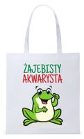 Torba Biała Eco Shopper Dla Akwarysty Prezent Z Nadrukiem Ze Zdjęciem