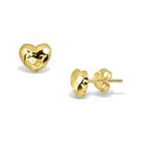 srebrne pozłacane kolczyki serduszka | żółte złoto