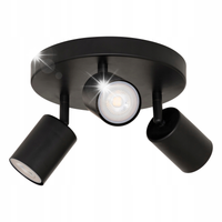 LAMPA SUFITOWA METALOWA CZARNA REGULOWANE 3 PUNKTY ŚWIATŁA 20 X 14 CM