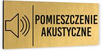 Tabliczka złota POMIESZCZENIE AKUSTYCZNE Piktogram informacyjna Aluminium