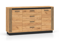 Komoda 2- Drzwiowa z Szufladami 2D4SZ 160 cm Craft Złoty + Czarny URNI ML