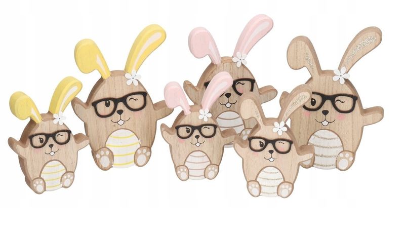 ZAJĄC ZAJĄCZEK WIELKANOCNY DREWNIANY FIGURKA 16 CM zdjęcie 5