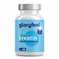 KREATYNA MONOHYDRAT 3000MG 320 kaps. KREATYNY MASA MIĘŚNIOWA gloryfeel