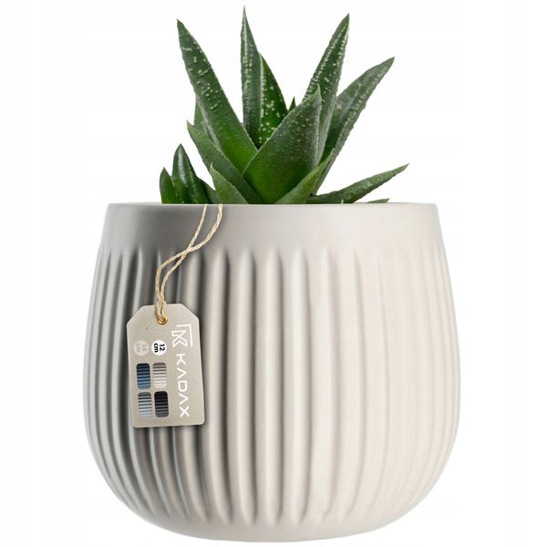 KADAX Doniczka Ceramiczna Osłonka 12cm Biała zdjęcie 1