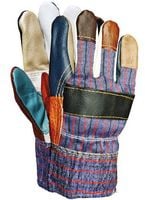 rękawice wzmocnione skórą bydlęcą kolorową ocieplane rlkopas - 6 par - rek