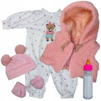 UBRANKA DLA LALKI 38 CM BOBASKA ŚPIOCH BUCIKI CZAPECZKA KAMIZELKA