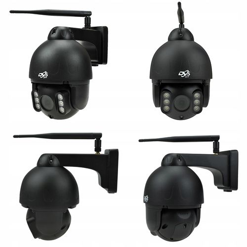 Czarna zewnętrzna kamera WiFi obrotowa 4K 8Mpx PRZYBLIŻENIE SMART 8x ZOOM na Arena.pl