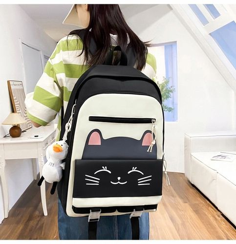 PLECAK SZKOLNY KOT KOTEK MŁODZIEŻOWY + PIÓRNIK CZARNY ZESTAW Z KOTKIEM 5w1 na Arena.pl