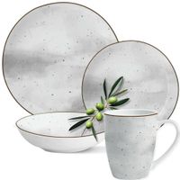 2 x KOMPLET PORCELANA ZESTAW TALERZY SERWIS OBIADOWY TALERZE 24el WZÓR ANTI
