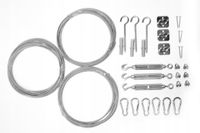 ZESTAW DO MONTAŻU ŻAGLI PRZECIWSŁONECZNYCH ROZSUWANYCH 3 LINKI DREWNO MUR