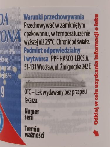 Woda utleniona 3% - Hasco-lek - 100 g na Arena.pl